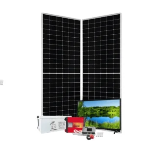 1Kw PWM Solar Kit 1000w - With Original Ritar Batteries + 32" LED Colour TV + 4 Free Bulbs + Power Extension