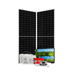 600w PWM Solar kit – With Original Ritar Batteries+32″LED Colour TV + 4 Free Bulbs Power Extension