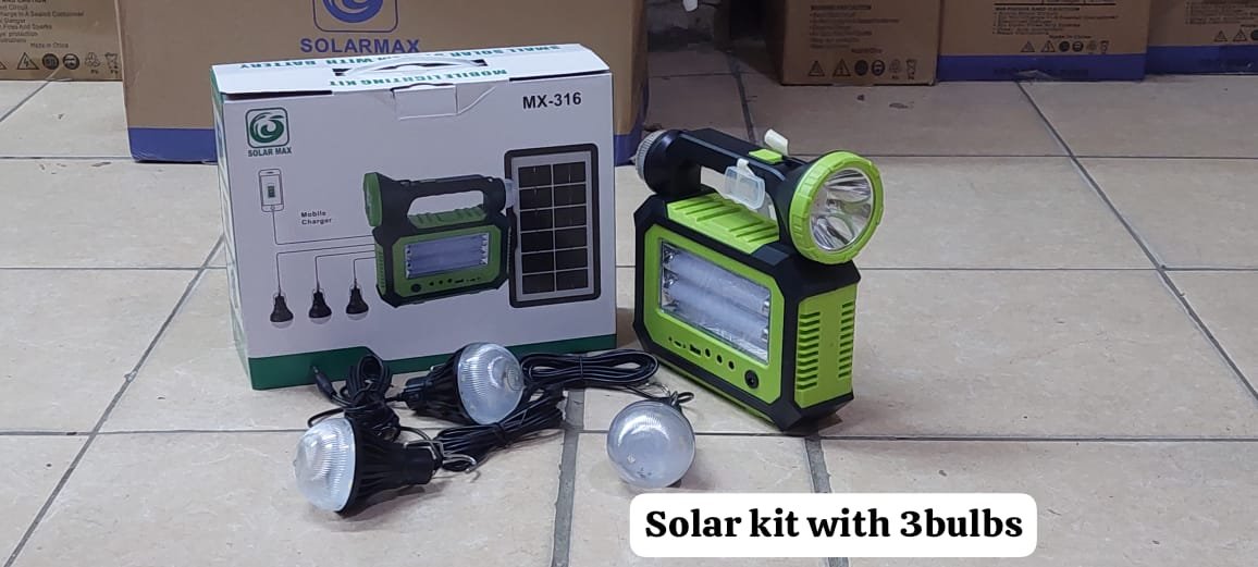 Dc solar power kit with 3bulbs