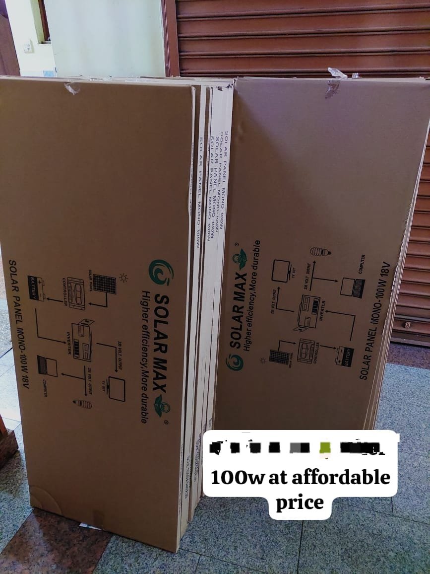Solarmax mono crystalline solar panel 100watts 18v