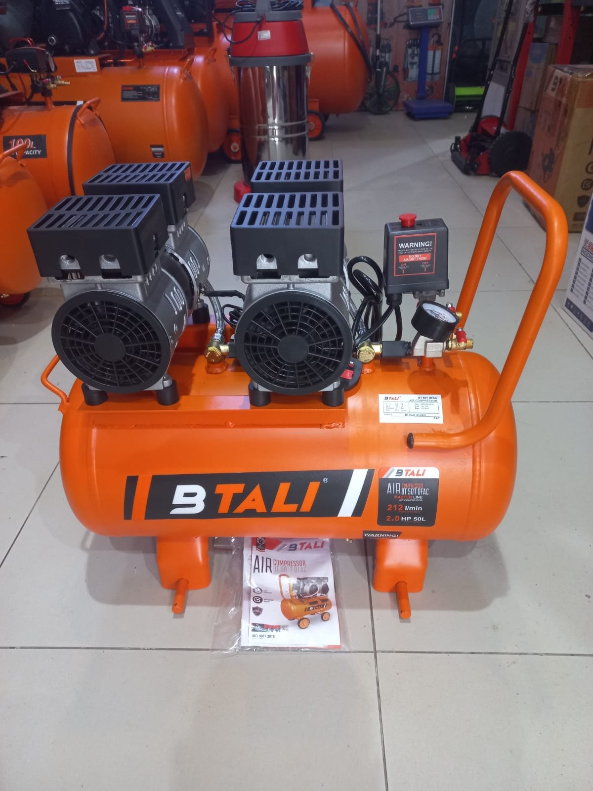 BT 50 OFAC OIL FREE DOUBLE BLOCK COMPRESSOR SILENT 50ltrs 2hp